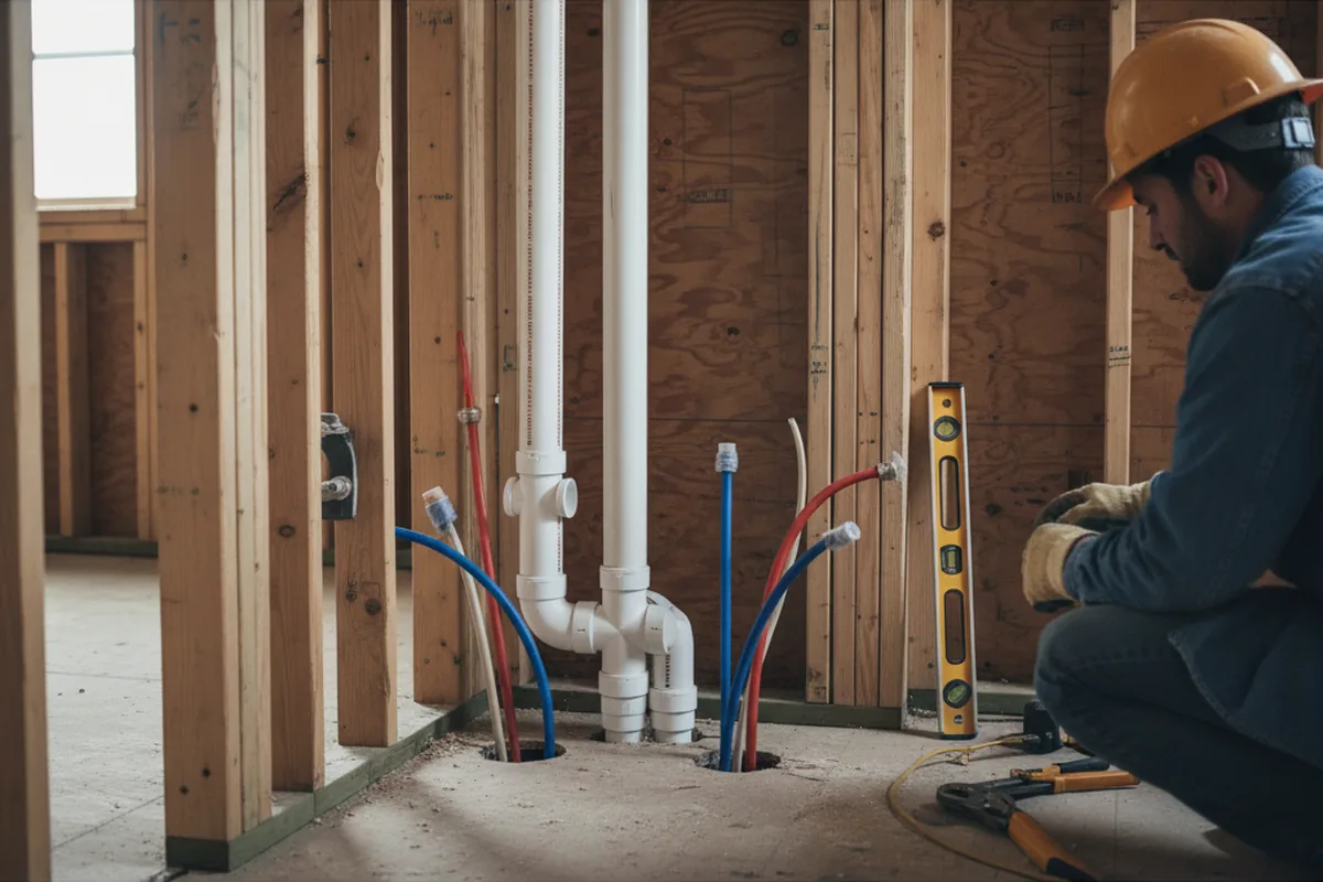 Drain and supply rough-in during Drain Cleaning in Averill Park